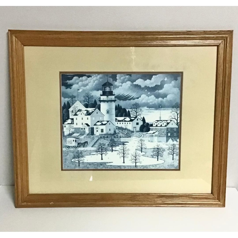 Charles‎ Wysocki Framed Art "Twilight Sentinel" Americana Framed 23x19 Folk Art